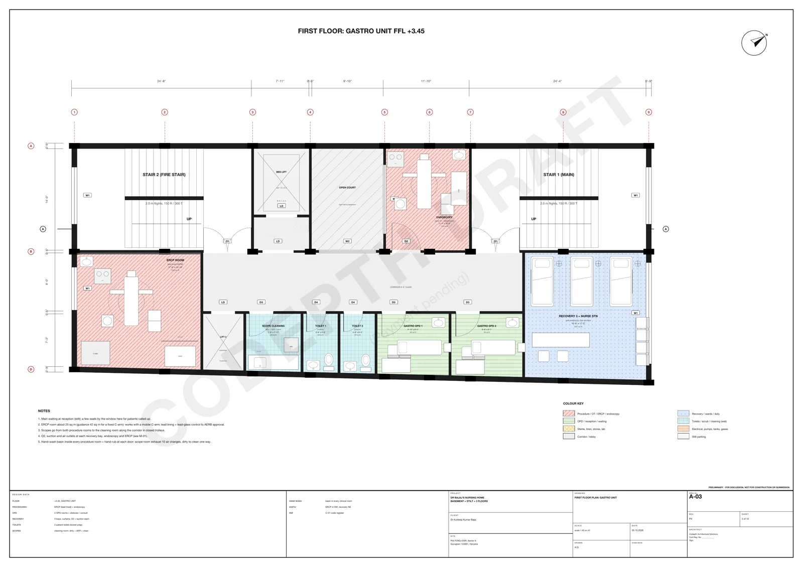 A-03 · First floor: gastro unit