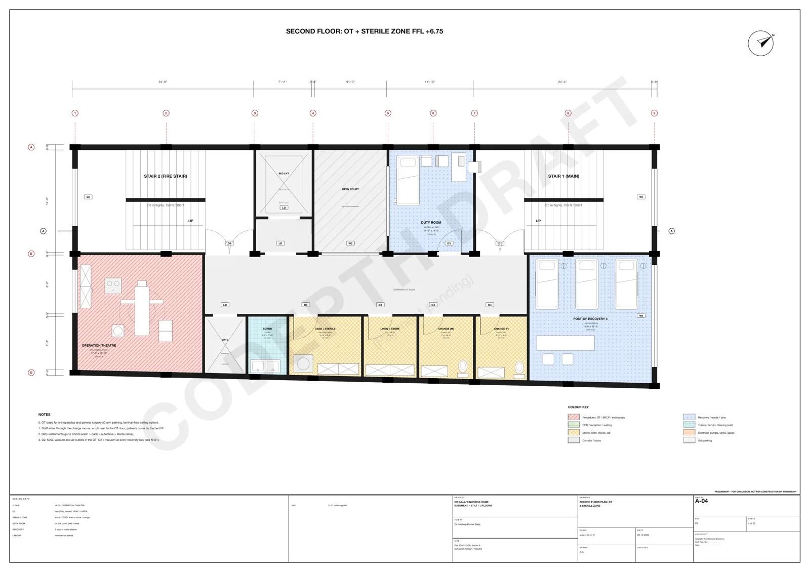 A-04 · Second floor: OT