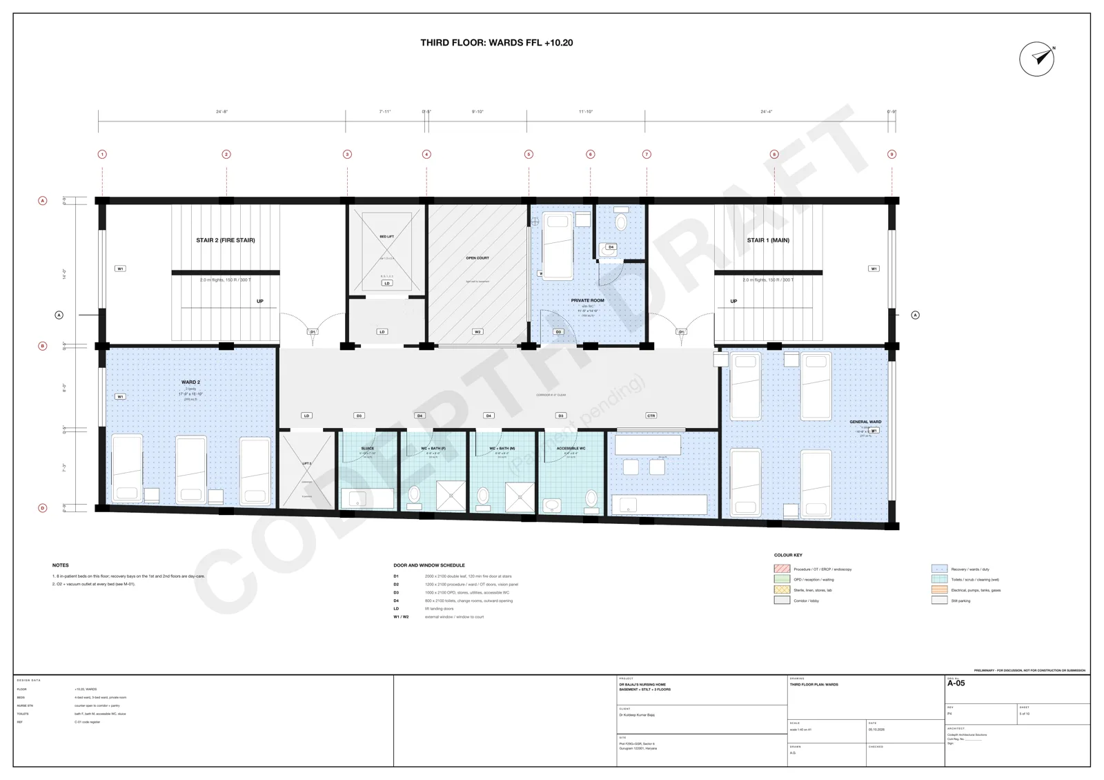 A-05 · Third floor: wards